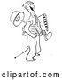 Vector Clip Art of Retro Cartoon Guy Carrying His Belongings by Picsburg