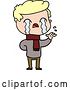 Vector Clip Art of Retro Cartoon Guy Crying Wearing Winter Scarf by Lineartestpilot