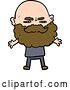 Vector Clip Art of Retro Cartoon Guy with Beard Frowning by Lineartestpilot