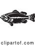 Vector Clip Art of Retro Cartoon Largemouth Bass Fish in Profile by Patrimonio