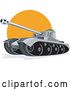 Vector Clip Art of Retro Cartoon Military Tank 6 by Patrimonio