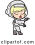 Vector Clip Art of Retro Cartoon Pretty Astronaut Girl Pointing by Lineartestpilot