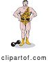 Vector Clip Art of Retro Cartoon Strong Guy in a Leopard Uniform by Patrimonio
