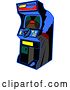 Vector Clip Art of Retro Cartoon Video Driving Arcade Game with a Steering Wheel by Clip Art Mascots