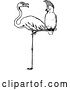 Vector Clip Art of Retro Cockatoo Perched on a Flamingos Leg by Prawny Vintage