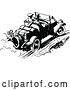 Vector Clip Art of Retro Couple Driving a Convertible Car by Prawny Vintage