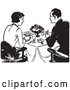 Vector Clip Art of Retro Couple Eating a Meal by Picsburg