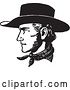 Vector Clip Art of Retro Cowboy Face in Profile by BestVector
