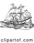 Vector Clip Art of Retro Crew of Mice Sailing a Ship with a Duck by Prawny Vintage