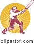 Vector Clip Art of Retro Cricket Batsman Logo - 5 by Patrimonio