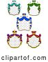 Vector Clip Art of Retro Crowns and Patterned Royal Mantlse with Different Colored Drapes by Vector Tradition SM
