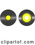 Vector Clip Art of Retro Digital Collage of Black and Yellow Vinyl Records by