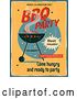 Vector Clip Art of Retro Distressed Bbq Party Poster with Sample Text by Eugene