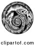 Vector Clip Art of Retro Dragon in a Circle by AtStockIllustration