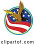 Vector Clip Art of Retro Eagle in a Circle of an American Flag by Patrimonio