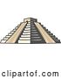 Vector Clip Art of Retro El Castillo Pyramid, in Style by Vector Tradition SM