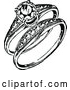 Vector Clip Art of Retro Engagement Ring and Band by Prawny Vintage
