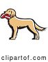 Vector Clip Art of Retro English Setter Dog with a Deflated Volleyball in His Mouth by Patrimonio