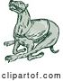 Vector Clip Art of Retro Engraved Running Greyhound Dog by Patrimonio