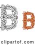 Vector Clip Art of Retro Floral Capital Letter B Designs with Flowers by Vector Tradition SM