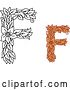 Vector Clip Art of Retro Floral Capital Letter F Designs with a Flowers by Vector Tradition SM