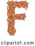 Vector Clip Art of Retro Floral Capital Letter F with a Flower by Vector Tradition SM