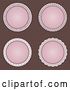 Vector Clip Art of Retro Four Pink Circular Frames over Brown Dots by KJ Pargeter