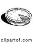 Vector Clip Art of Retro Freshly Baked Pumpkin Pie in a Pan, Missing One Slice, Served for Thanksgiving Dessert by Andy Nortnik
