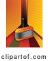 Vector Clip Art of Retro Funky Orange FM Radio and Rainbow Background by Elaineitalia