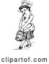 Vector Clip Art of Retro Girl Carrying a Bucket by Prawny Vintage