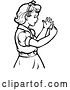 Vector Clip Art of Retro Girl Counting Her Fingers in by Picsburg
