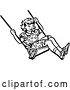 Vector Clip Art of Retro Girl Swinging in by Picsburg