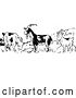 Vector Clip Art of Retro Goats in a Field by Prawny Vintage