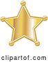Vector Clip Art of Retro Golden Star Shaped Sheriff's Badge by Andy Nortnik