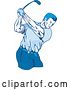 Vector Clip Art of Retro Golfing Guy Swinging 3 by Patrimonio