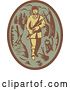 Vector Clip Art of Retro Green and Brown Pioneer Hunter Logo by Patrimonio