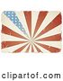 Vector Clip Art of Retro Grungy Antique American Flag Burst Background by
