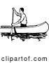Vector Clip Art of Retro Guy Canoeing 3 by Prawny Vintage