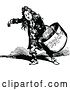 Vector Clip Art of Retro Guy Carrying a Large Pot by Prawny Vintage