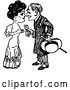 Vector Clip Art of Retro Guy Handing Money to a Lady by Prawny Vintage