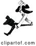 Vector Clip Art of Retro Guy Walking Fast with a Shadow by Prawny Vintage