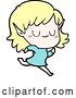 Vector Clip Art of Retro Happy Cartoon Elf Girl Running by Lineartestpilot