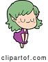 Vector Clip Art of Retro Happy Cartoon Elf Girl Wearing Dress by Lineartestpilot