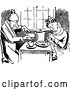 Vector Clip Art of Retro Happy Couple Dining by Prawny Vintage