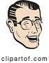 Vector Clip Art of Retro Happy Guy Wearing Glasses and Laughing by Andy Nortnik