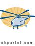 Vector Clip Art of Retro Helicopter and Rays Logo by Patrimonio