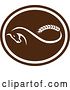 Vector Clip Art of Retro Horse with a Malt Wheat Tail, Forming a Mobius Strip in a Brown and White Oval by Patrimonio