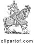 Vector Clip Art of Retro Horseback Knight with a Lance by Prawny Vintage
