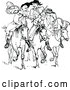 Vector Clip Art of Retro Huntsmen on Horseback by Prawny Vintage