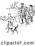 Vector Clip Art of Retro Injured Men and Dogs by Prawny Vintage